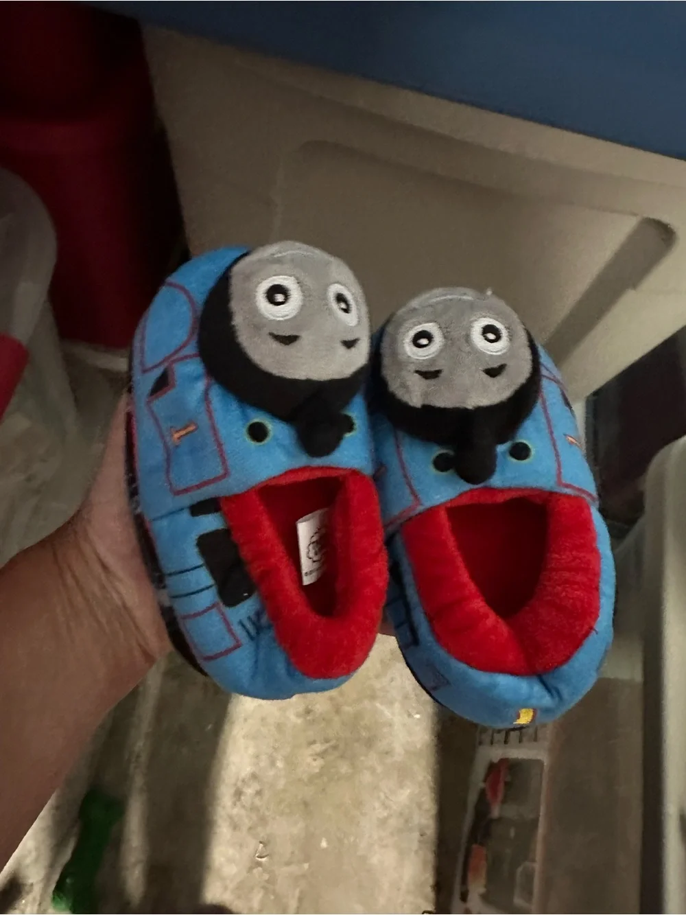 Toddler Plush Blue Thomas The Train Slippers